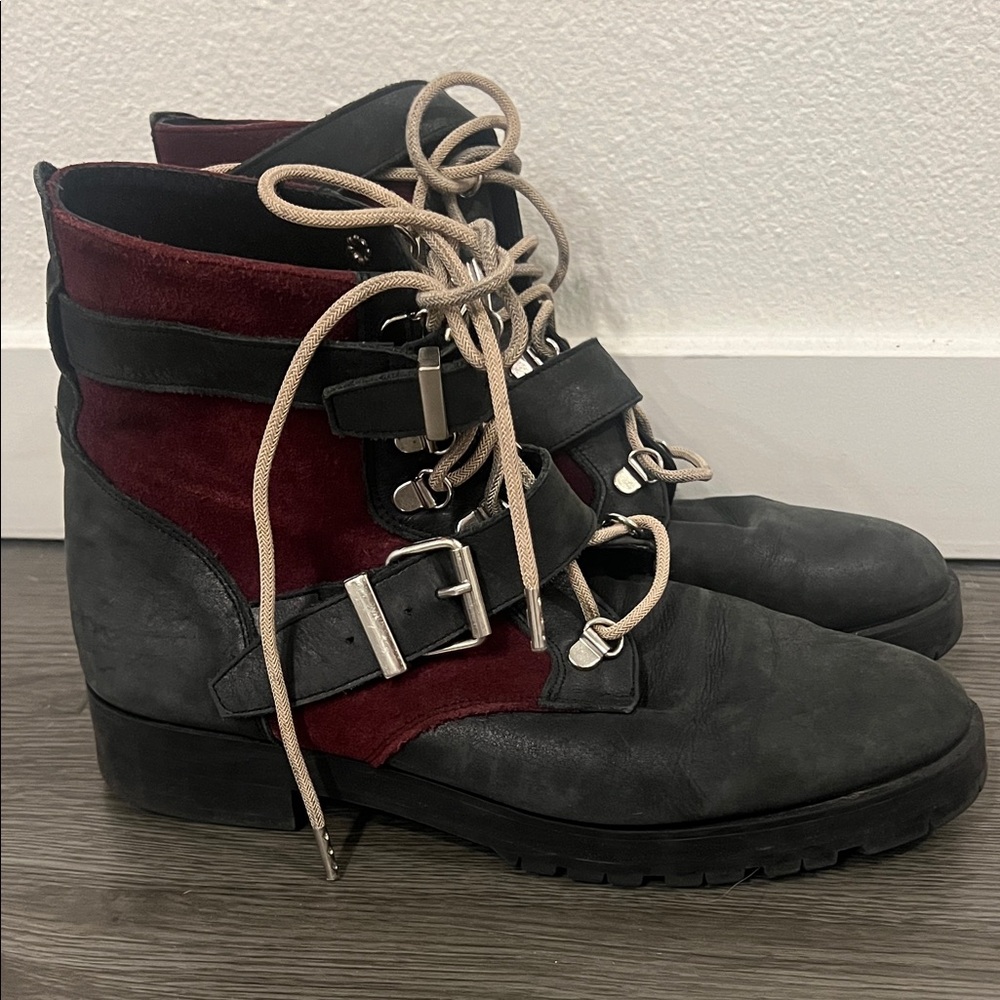 Free people boots laceup suede leather rare 39